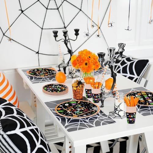 175 Pcs Happy Halloween Plates Napkins Cups Cutlery Tableware Decorations - Image 6