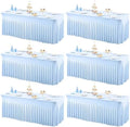 6 Packs Baby Blue Spandex Table Clothes for 6 Foot Rectangle Table, Spandex Table Covers 6FT Stretch Table Skirts Rectangle Tables Wrinkle Free Fitted Table Cover for Event, Wedding, Banquet & Parties by Shillance