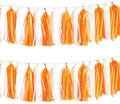 We Moment Orange and White Tassel Garland，Tissue Tassel Banner for Orange White Birthday Party Decorations,Pack of 20 by We+Moment