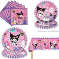 41Packs Kuromis Birthday Decorations Include 20 Plates, 20 Napkins and 1 Tablecover for Kuromis Birthday Party Supplies (kuluomi) by CHAMPBULL