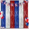 ZATAYE 2 Pack Blue Silver Red Foil Curtain Streamer Decorations by ZATAYE