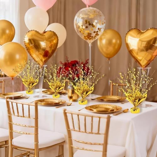 4 Pack Metallic Foil Spray Centerpiece Stars for Wedding, Birthday, Anniversary, Christmas Table Decor, Holiday Festival Baby Shower Graduation Mantle Party Decorations (Gold) - Image 3