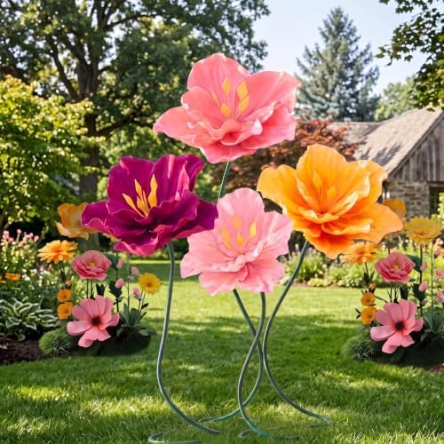 4 Pack 5 ft Giant Artificial Hibiscus Flowers Big Paper Flowers by Maysing