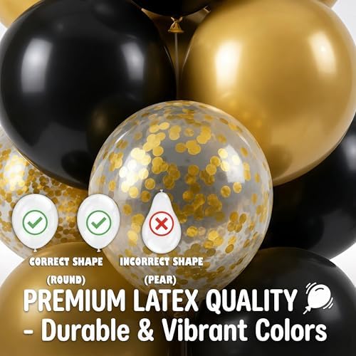 HIINS Black Gold Balloon Column Kit Set of 2 With Base,Pole for Party Decor - Image 4