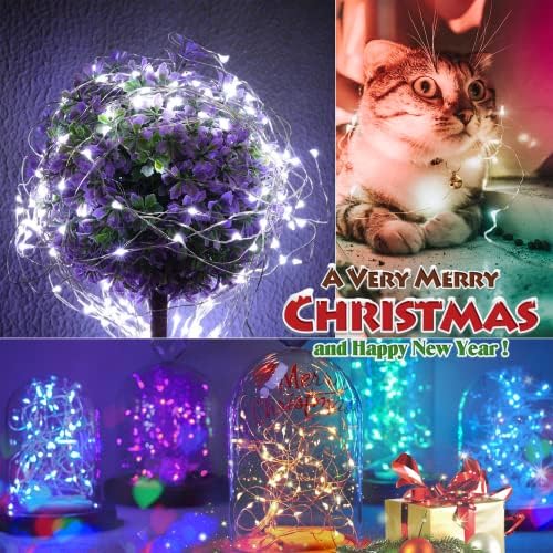 SmilingTown Christmas Fairy String Lights,15 Packs 20 LEDs Battery Operated 6.6FT Silver Copper Wire Starry String Light for DIY Bottle Jars Costume Wedding Party Easter Table Decorations (5 Colors) - Image 5
