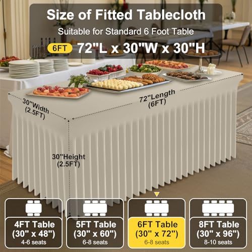 Smiry Spandex Elastic Fitted Table Cloth Skirt for 6FT Rectangle Table - Image 4
