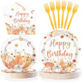 96Pcs Fall Pumpkin Birthday Party Supplies Serves 24 by Greencian
