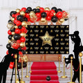 Vip Party decorations - Red Carpet Party Decorations with VIP Photography Backdrop, Gold Black Red Balloons for Hollywood Themed Events, Birthday Parties, Photo Booth Props by Jenlion