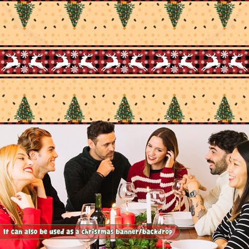 OHOME Christmas Party Decorations - Christmas Tablecloth | Xmas Decorations Party Favors Supplies for Door Table Decor Backdrop Banner Indoor Outdoor,2 Pack - Image 6