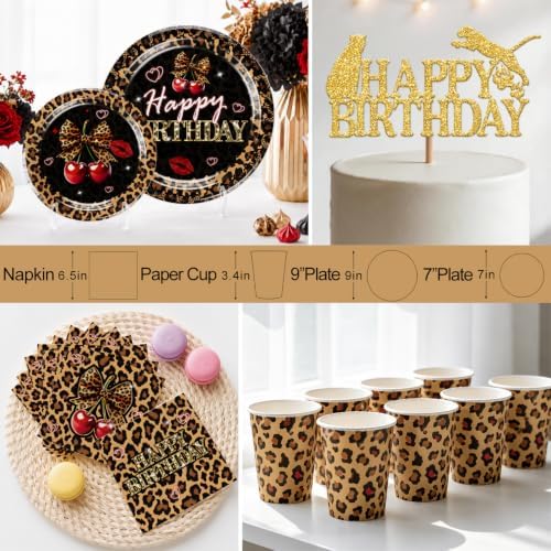 Xynic 145pcs Cheetah Print Birthday Decorations, Serves 20 People - Image 5