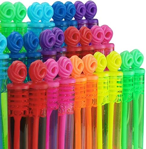 32 Piece Mini Bubble Wands Bulk, 8 Color Bubbles Party Favor Assortment Box - Image 5