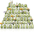 Glass Bud Vases Set of 64 - Green Assorted Small Mini Glass Vases for Flowers, Crystal Vintage Vase Set, Bulk Centerpieces for Table Décor, Wedding, Home and Events (Green, 64 Pcs) by Unknown