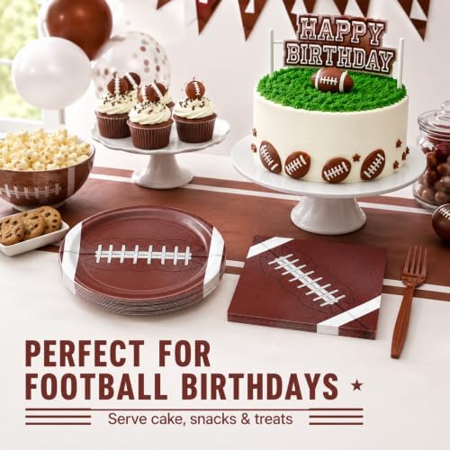 72 Pcs Football Plates Napkins and Forks Set, 7 Inch, Serves 24 Guests - Image 4
