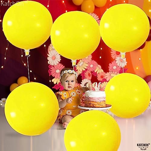 KatchOn, Yellow Mylar Balloons - 22 Inch, Pack of 6 | Yellow Foil Balloons - Image 3