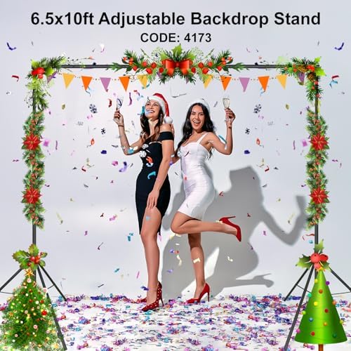 LINCO Lincostore Backdrop Support Stand Kit 10x6.5ft Adjustable Photography Studio Photo Background Support System with Carrying Bag for Green Screen Muslin, 4171 (10ft Wide 7ft high) - Image 2
