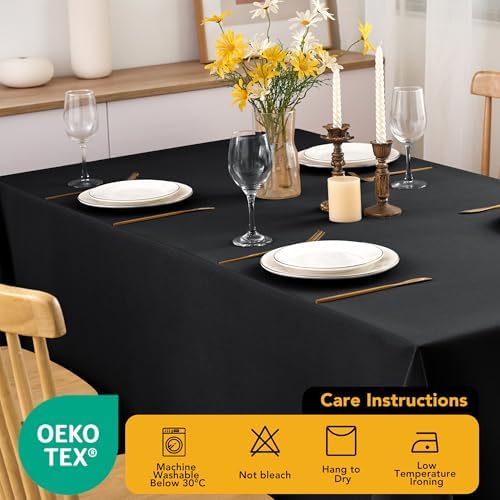 10-Pack Black Tablecloths for Rectangle Tables, 70 x 108 Inches - Image 7