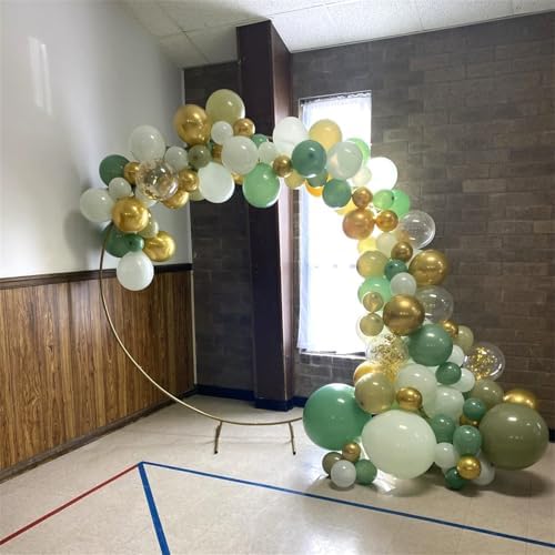 Sage Green Balloons Set, 60Pcs 12 Inch Olive Macaron Pastel Green Balloons with Metallic Confetti Gold Jungle Latex Balloon for Birthday Party Woodland Safari Baby Bridal Shower Decorations Supplies - Image 4