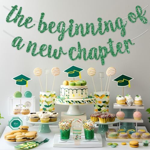 BEISHIDA Green Pre-Strung Glitter The Beginning of A New Chapter Banner - Image 6