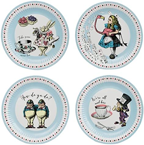 Talking Tables 50pcs Alice in Wonderland Disposable Plates, Cups, Napkins & Bunting Party Set for 16 Guests | Mad Hatter Party Decorations | Birthday Tea Party Decorations - Image 2