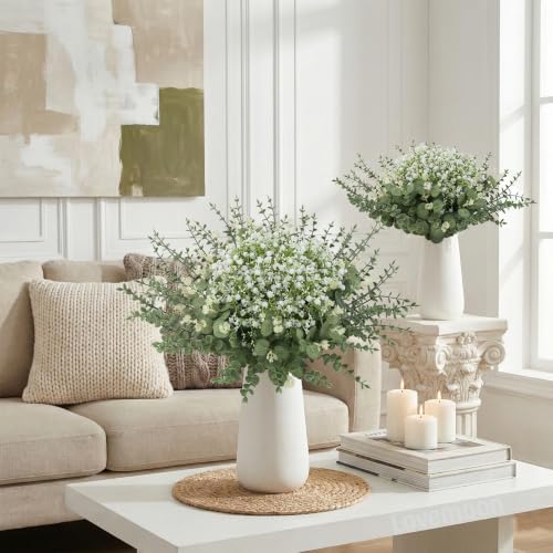 lovemoon 100 Pcs Mix Babys Breath Artificial Flowers Eucalyptus Stem Bulk - Image 2