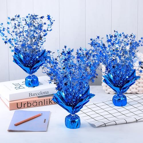 12 Pack Metallic Foil Spray Centerpiece Star Table Decoration Burst Table Centerpieces for Birthday Weddings Anniversaries Christmas New Year Holiday Party Supplies Decor (Blue) - Image 4