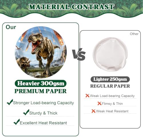 182 Pcs Dinosaur Birthday Party Decorations (Serves 24), Dino Party Decorations Include Banner Hanging Plates Napkins Cups Forks Knifes Tablecloth Topper Balloons for Party - Image 4