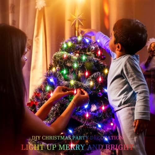 SmilingTown Christmas Fairy Lights Battery Operated-15 Packs 20 LED 6.6FT Silver Wire String Lights Firefly Starry Lights for DIY Custom Wedding Party Table Centerpiece Decoration (Multicolor) - Image 3