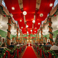 10ftx40ft Red Ceiling Curtain for Christmas Parties by PartyVillage