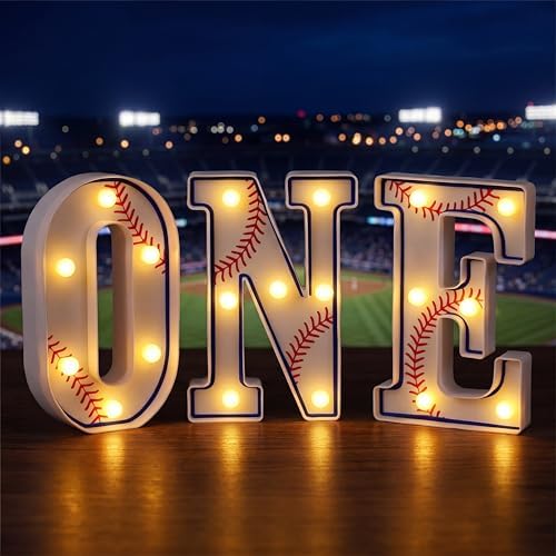 Rookie Year 1st Birthday Baseball ONE Letters Light 8.07 Inch - Image 6
