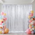 SquarePie 7x7ft Silver Sequin Backdrop, High Density Non-Transparent Glitter Curtain for Photography, Birthday, Wedding Party Decorations, Thick Solid Background with 4" Rod Pocket, 1 Panel by SquarePie