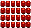 LANKER 24 Pack Flameless Led Tea Lights Candles, Flickering Red Candles (Red) by LANKER