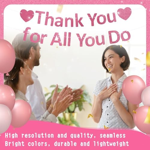 Thank You Banner Appreciation Banner for Appreciation Decorations Teacher Thanks Volunteer Events Office School Organization Thank You Parties (Rose Gold) - Image 5