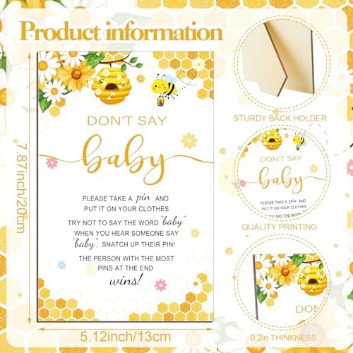 Patelai 321 Pcs Baby Shower Games Supplies, Bee - Image 4