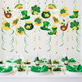 St. Patrick's Day Party Streamers, 48 PCS Irish Theme Hanging Swirl Decorations - Shamrock, Leprechaun Hat & Pot of Gold for Holiday, Birthday & Party Decor by AimtoHome