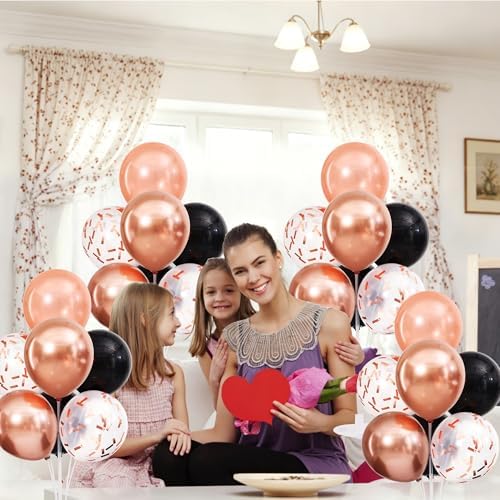 4 Sets Rose Gold and Black Balloons Stand for Table - Image 7