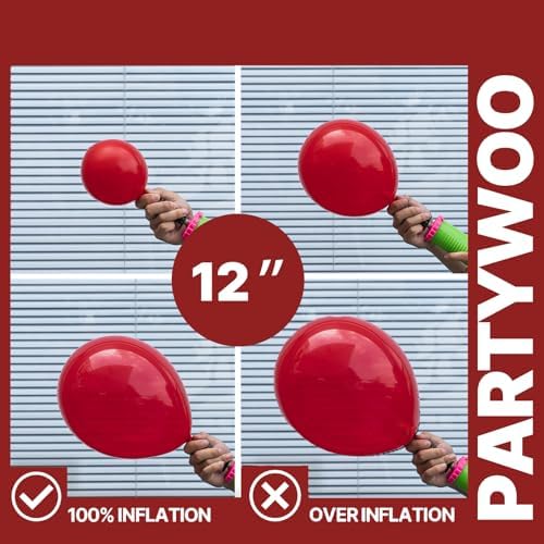 PartyWoo Red and Gold Balloons 66pcs 12 10 Inch Red Burgundy Gold Balloons - Image 6
