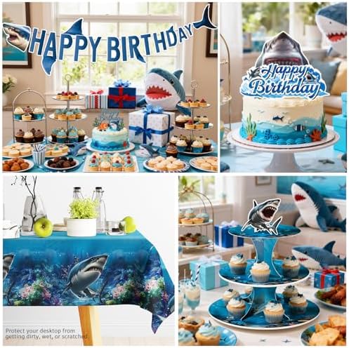 287pcs Shark Birthday Party Decorations Complete Party Set - Image 6