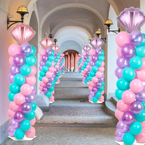 2 Sets Mermaid Balloon Column Stand Kit Adjustable Mermaid Balloon Decor - Image 5