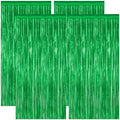 ZATAYE 4 Pack Green Christmas St Patricks Foil Curtain Streamer Decorations by ZATAYE