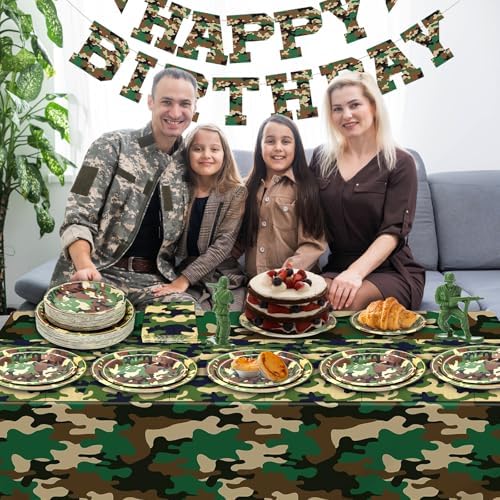 180PCS Camo Paper Plates and Napkins Party Supplies Serve 60, - Image 7