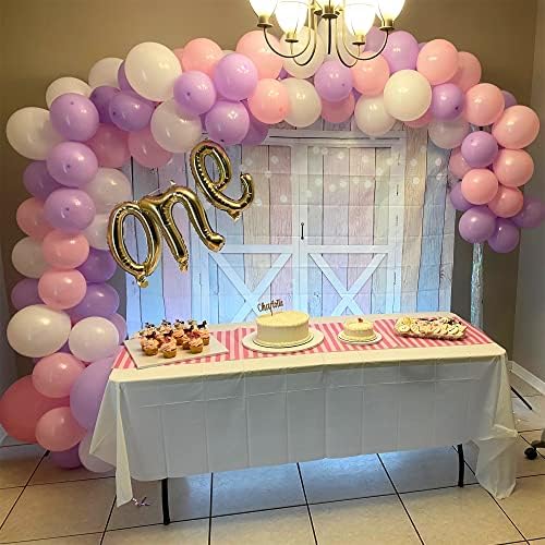 Pink and Purple Balloons, 75 Pack Pastel Purple Pink and Matte White Latex Balloons, Pink Purple Macaron Helium Balloons for Girls Birthday Wedding Baby Shower Christening Engagement Party Decorations - Image 5