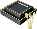 125 PCS Plastic Plates Set Gold Disposable Dinnerware Set for 25 Guests by JOLLYCHEF