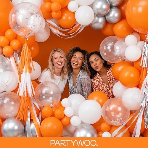 PartyWoo Orange Balloons 140pcs Fall Latex Helium Balloons Different Sizes - Image 5
