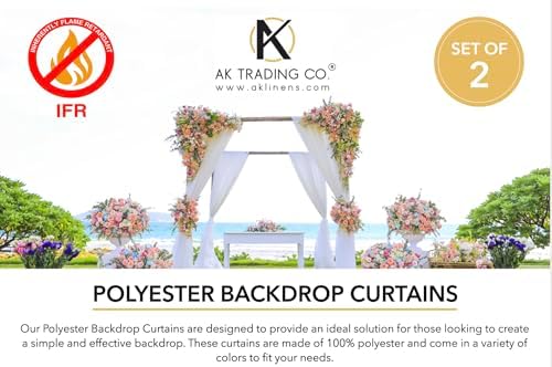 AK TRADING CO. 10 feet x 10 feet Sage IFR Polyester Backdrop Drapes Curtains Panels with Rod Pockets - Wedding Ceremony Party Home Window Decorations - Image 4