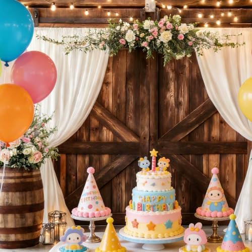 Barn Door Backdrop Western Cowboy Backdrop Wild West Theme Photography Background Rustic Cowgirl Party Banner for Farm Rodeo Wedding Birthday Party Photo Shoot Supplies, 10X10 Ft - Image 4