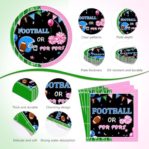 170Pcs Football Gender Reveal Football or Pom Poms Decorations Serves 24 - Image 3