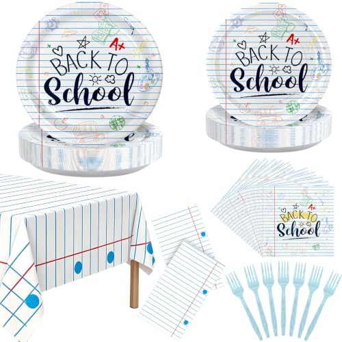 146PCS Back to School Party Supplies Paper Plates and Napkins Serve 36 by AHCSMRE