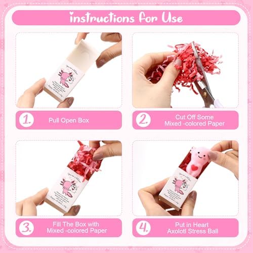 30 Sets Axolotl Valentines Gifts Valentines Party Favor with Support Boxes - Image 3