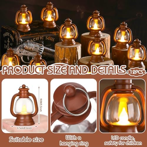 Ferraycle 12 Pcs Mini Lanterns Bulk 4 Inch Brown Lamp Table Centerpieces - Image 2