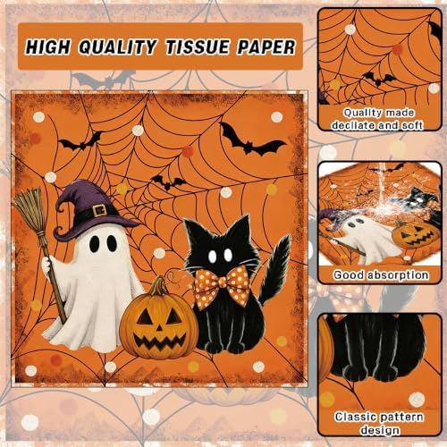 139Pcs Halloween Party Supplies Dinnerware Decorations -Tablecloth, Paper Plates, Cups, Straw, Napkins, Cutlery - Horror Halloween Birthday Party Decorations Tableware Serves 20 Guests - Image 5